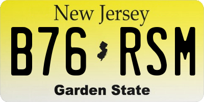 NJ license plate B76RSM
