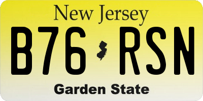NJ license plate B76RSN