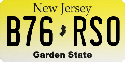 NJ license plate B76RSO
