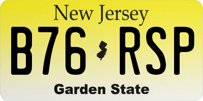 NJ license plate B76RSP