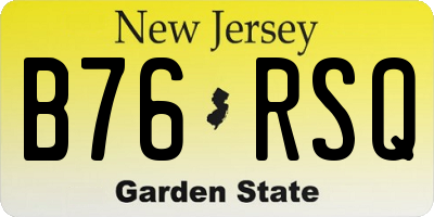 NJ license plate B76RSQ