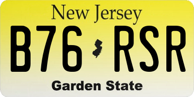 NJ license plate B76RSR