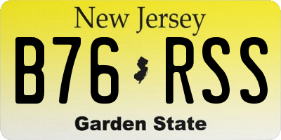 NJ license plate B76RSS