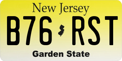 NJ license plate B76RST