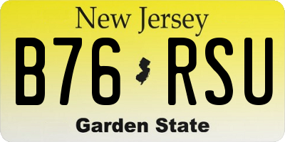 NJ license plate B76RSU