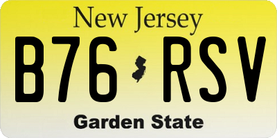NJ license plate B76RSV