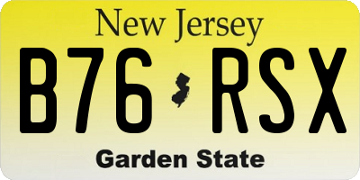 NJ license plate B76RSX