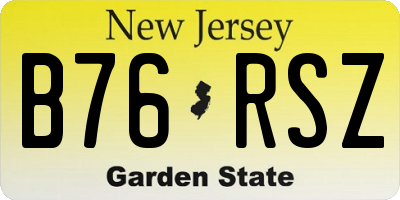NJ license plate B76RSZ