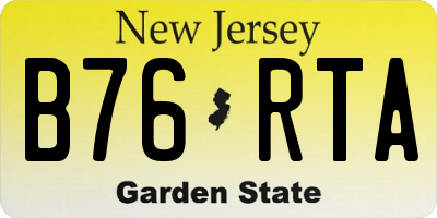 NJ license plate B76RTA