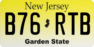NJ license plate B76RTB