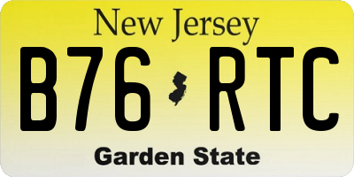 NJ license plate B76RTC