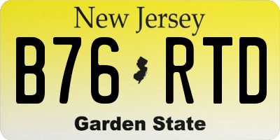 NJ license plate B76RTD