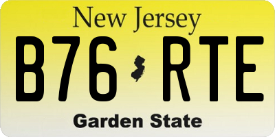NJ license plate B76RTE