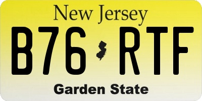 NJ license plate B76RTF