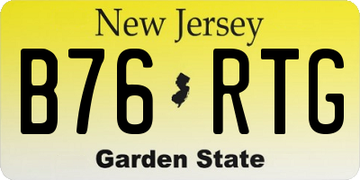 NJ license plate B76RTG