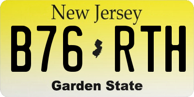 NJ license plate B76RTH