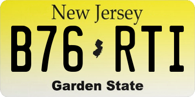 NJ license plate B76RTI