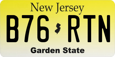 NJ license plate B76RTN