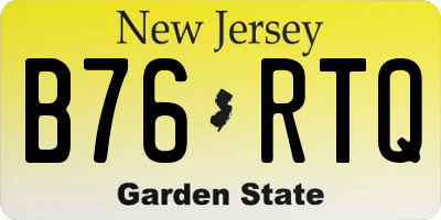 NJ license plate B76RTQ