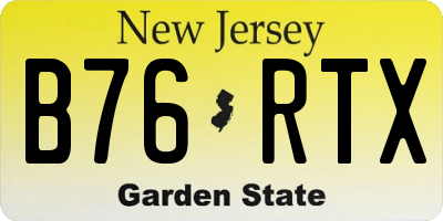 NJ license plate B76RTX