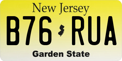 NJ license plate B76RUA