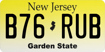 NJ license plate B76RUB