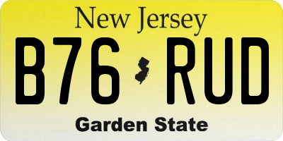 NJ license plate B76RUD