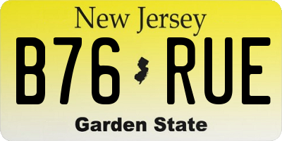 NJ license plate B76RUE