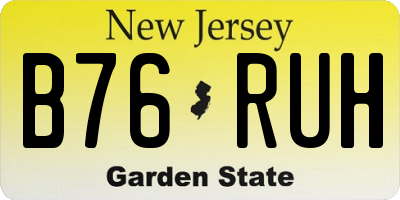 NJ license plate B76RUH