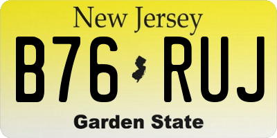 NJ license plate B76RUJ