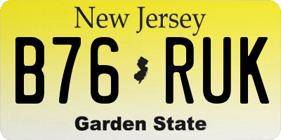 NJ license plate B76RUK