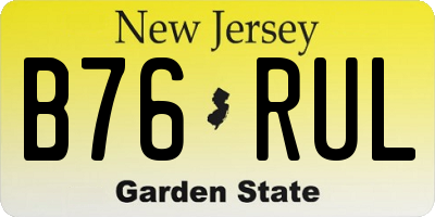 NJ license plate B76RUL