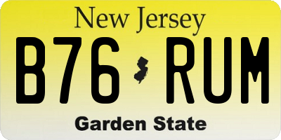 NJ license plate B76RUM