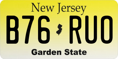 NJ license plate B76RUO