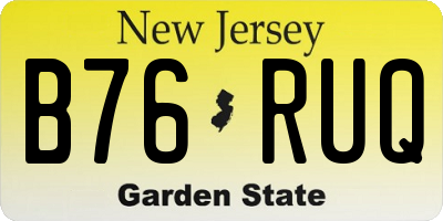 NJ license plate B76RUQ