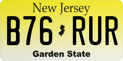 NJ license plate B76RUR