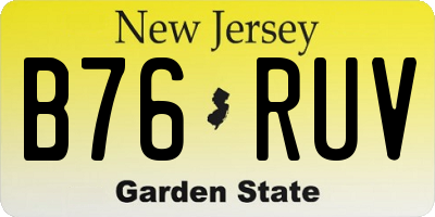 NJ license plate B76RUV