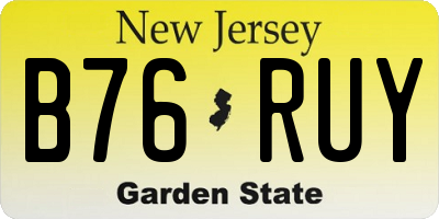 NJ license plate B76RUY