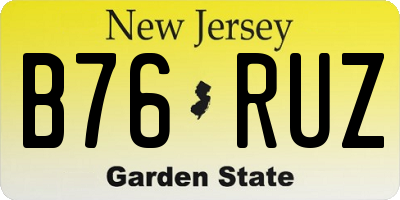 NJ license plate B76RUZ