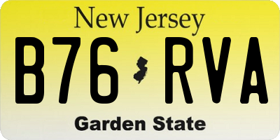 NJ license plate B76RVA