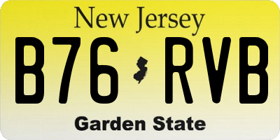 NJ license plate B76RVB