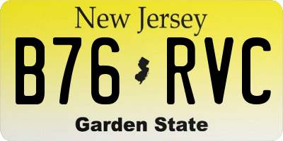 NJ license plate B76RVC