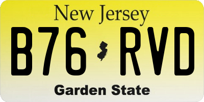 NJ license plate B76RVD