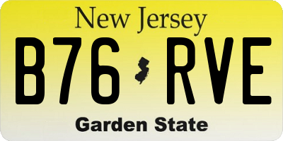 NJ license plate B76RVE