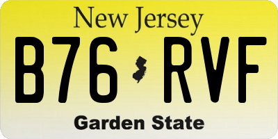 NJ license plate B76RVF
