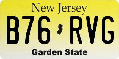 NJ license plate B76RVG