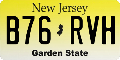 NJ license plate B76RVH
