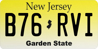 NJ license plate B76RVI