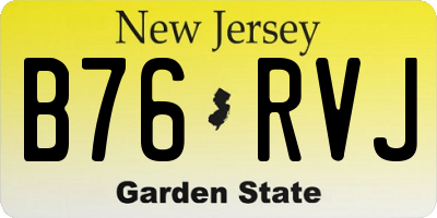 NJ license plate B76RVJ