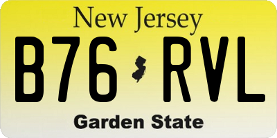 NJ license plate B76RVL